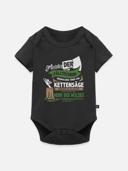 Holz Kettensäge Holzfäller - Baby Premium Kurzarmbody - Schwarz