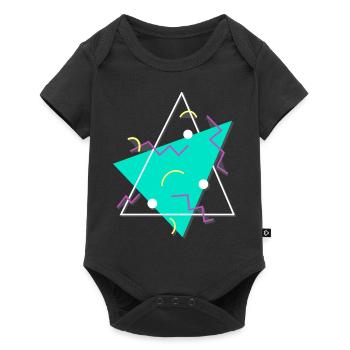 Formes de triangles typiques des années 80 - Body à manches courtes Premium Bébé - noir - Devant