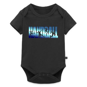 Handball Handball spielen Geschenk Geschenkidee - Baby Premium Kurzarmbody - Schwarz - Vorne