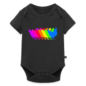 Troupe de poulet coloré - Body à manches courtes Premium Bébé - noir - Devant
