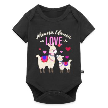Mama Llama - Cadeau de fête des mères et de grossesse - Body à manches courtes Premium Bébé - noir - Devant