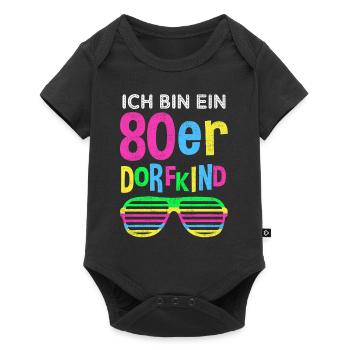 80er Jahre Dorfkind Mode lustiger Spruch Geschenk - Baby Premium Kurzarmbody - Schwarz - Vorne