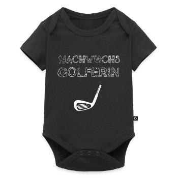 Nachwuchs Golferin - Geburt Baby Geschenkidee - Baby Premium Kurzarmbody - Schwarz - Vorne