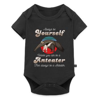 Ameisenbär Zootier Savanne Geschenk - Baby Premium Kurzarmbody - Schwarz - Vorne