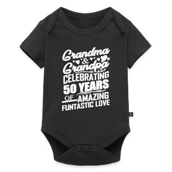 Gold Wedding Anniversary Grandma Grandpa - Baby Premium short-sleeve bodysuit - black - Front