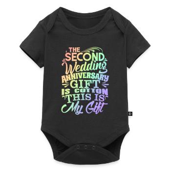 Second Anniversary Two Years Together Happy - Baby Premium short-sleeve bodysuit - black - Front