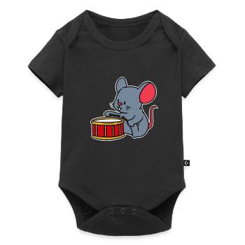 Baby Child Kids Drum Mouse Music Gift Sweet - Baby Premium short-sleeve bodysuit - black - Front