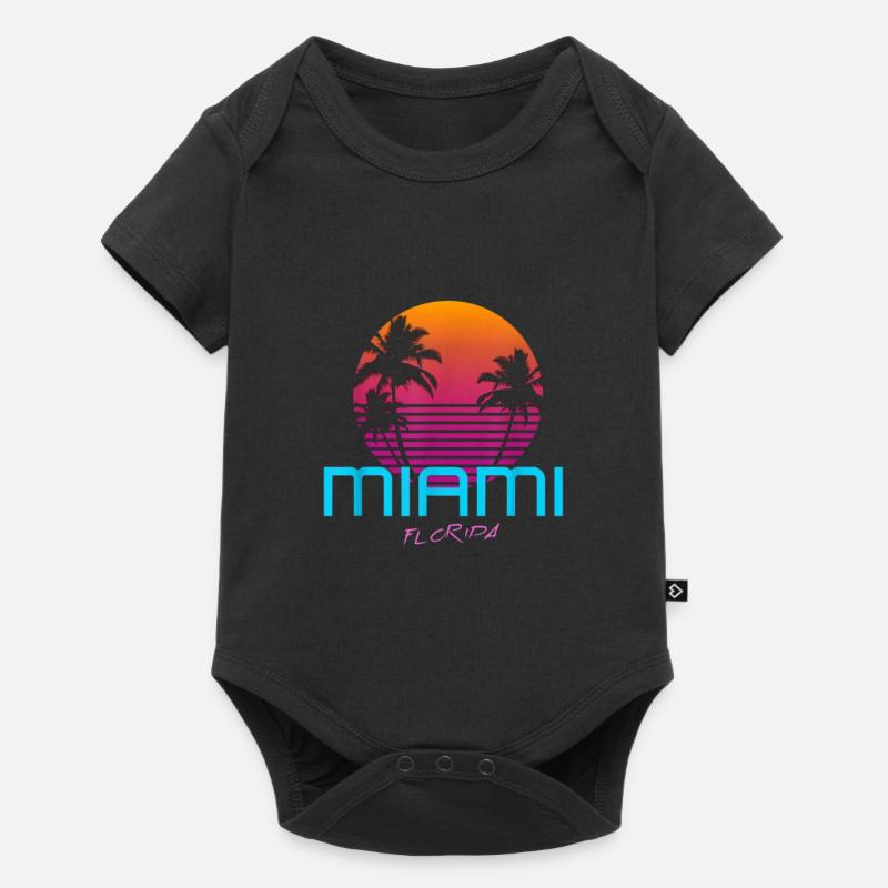Style rétro de Miami en Floride - Body à manches courtes Premium Bébé - noir
