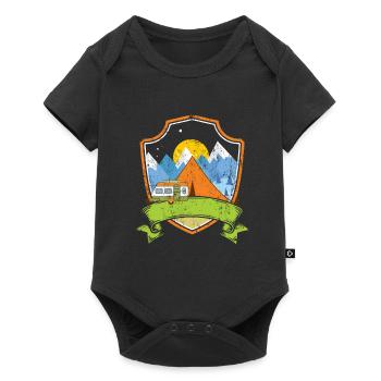 camping - Baby Premium short-sleeve bodysuit - black - Front