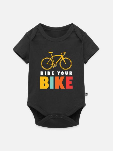 fiets - Premium babyrompertje met korte mouwen  - zwart