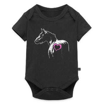 Horse Love Horse Love Pink Heart Gift - Baby Premium short-sleeve bodysuit - black - Front