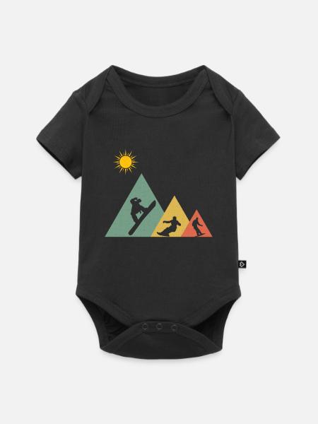 Snowboarding Snowboard Snowboarder Berge - Baby Premium Kurzarmbody - Schwarz