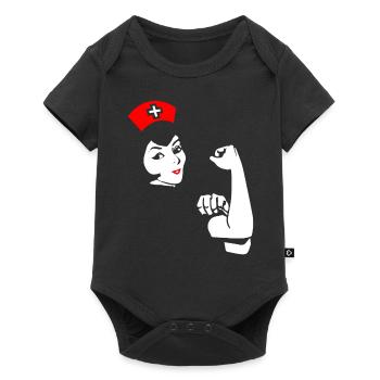 Infirmière femme forte cadeau drôle - Body à manches courtes Premium Bébé - noir - Devant