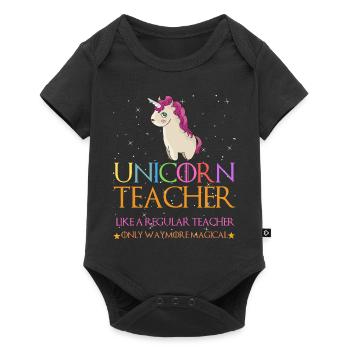 Unicorn Teacher Shirts - Body à manches courtes Premium Bébé - noir - Devant