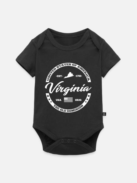 Virginia - Baby Premium Kurzarmbody - Schwarz