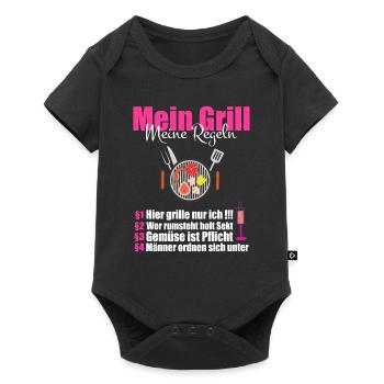 cooles BBQ Mein Grill meine Regeln Geschenk - Baby Premium Kurzarmbody - Schwarz - Vorne