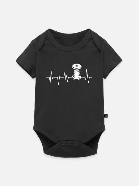 Nähen Faden Nähmaschine - Baby Premium Kurzarmbody - Schwarz