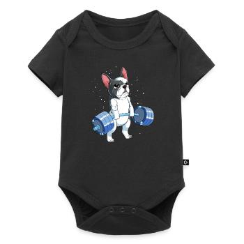 Bulldog français de remise en forme musculaire - Body à manches courtes Premium Bébé - noir - Devant