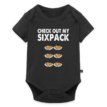 Pasta Sixpack - Baby Premium Kurzarmbody - Schwarz - Vorne