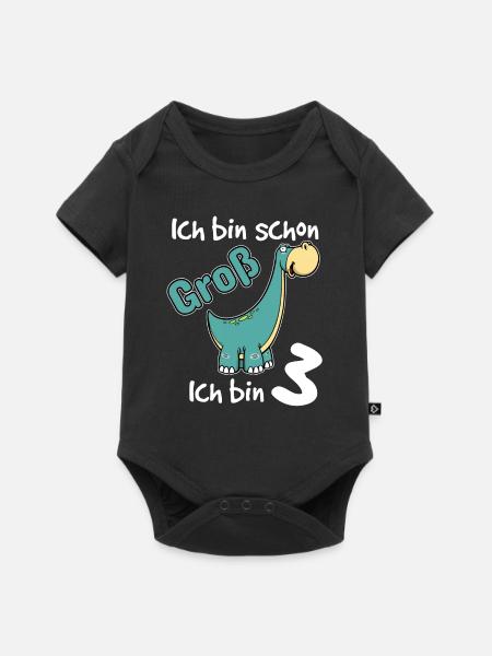 Kids 3rd Birthday Shirt Dino Pojkar 3 år - Baby Premium kortärmad bodysuit - svart