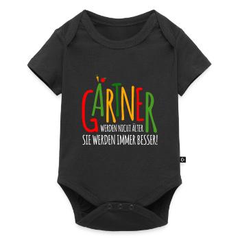 lustiges Gärtner Shirt - Geschenk für Gärtner - Baby Premium Kurzarmbody - Schwarz - Vorne