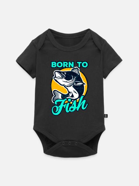 Angeln Angler Fischen Fischer - Baby Premium Kurzarmbody - Schwarz