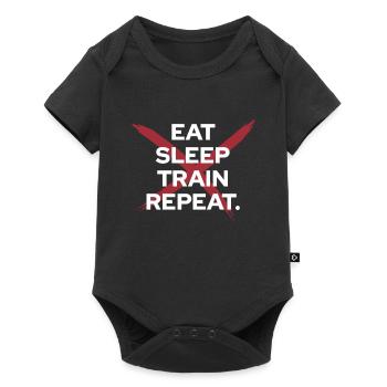 Mangez Sommeil Train Repeat - Motivation de la formation - Body à manches courtes Premium Bébé - noir - Devant