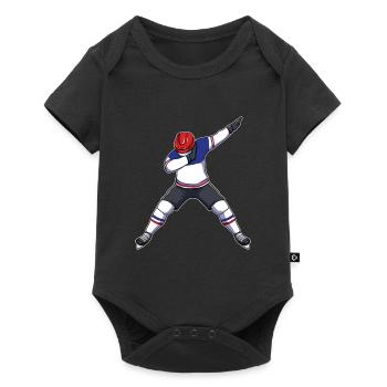 Eishockey - Baby Premium Kurzarmbody - Schwarz - Vorne