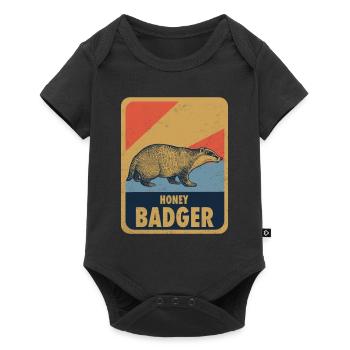 Honey badger retro - Baby Premium short-sleeve bodysuit - black - Front