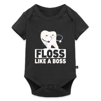 Lustiges Zahnarzthelferprodukt Glasschlacke mögen einen Chef - Baby Premium Kurzarmbody - Schwarz - Vorne