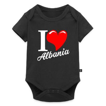 Albanien - Baby Premium Kurzarmbody - Schwarz - Vorne