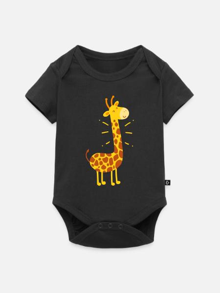 Giraffen Giraffen Giraffen - Baby Premium Kurzarmbody - Schwarz