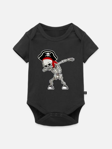 Pirat Seeräuber Fasching Kostüm Geschenk - Baby Premium Kurzarmbody - Schwarz