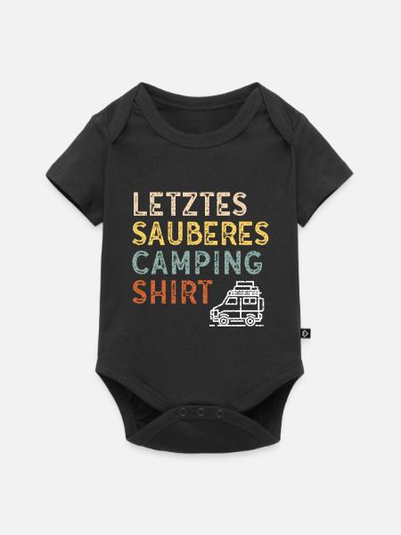 Letztes sauberes Camping Shirt für Camper - Baby Premium Kurzarmbody - Schwarz