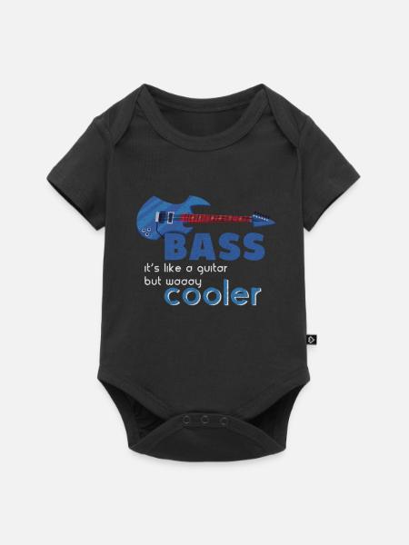 Bass Musik Bass Gitarre - Baby Premium Kurzarmbody - Schwarz
