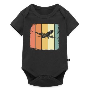 Avion - Body à manches courtes Premium Bébé - noir - Devant