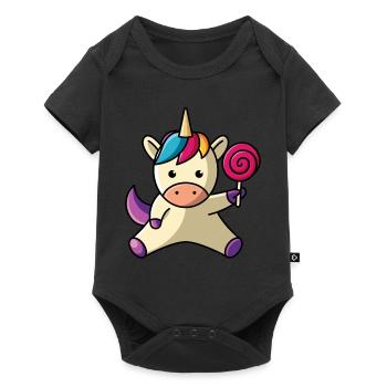 Unicorn with lollipops - Baby Premium short-sleeve bodysuit - black - Front