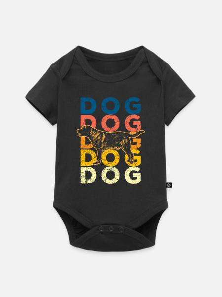 Hund Hunde - Baby Premium Kurzarmbody - Schwarz