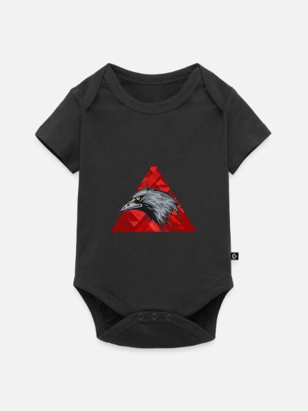 Krähe - Baby Premium Kurzarmbody - Schwarz