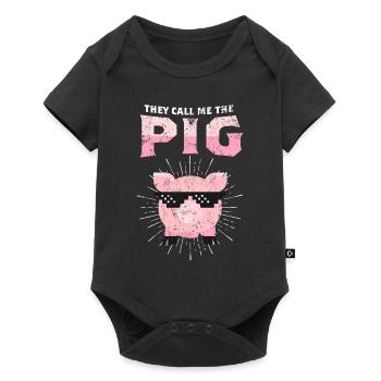 pig - Baby Premium short-sleeve bodysuit - black - Front