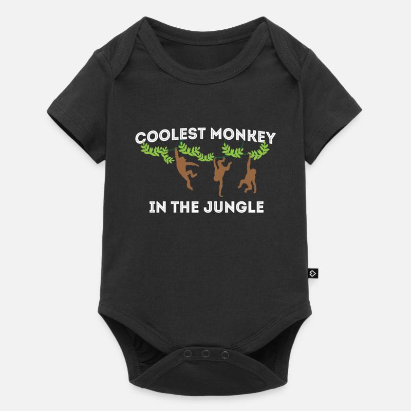 Cooler Affe Monkey - Baby Premium Kurzarmbody - Schwarz