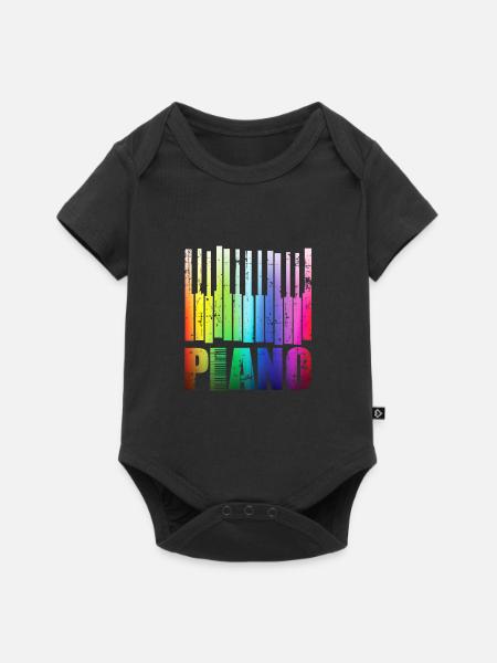 Piano - Baby Premium Kurzarmbody - Schwarz