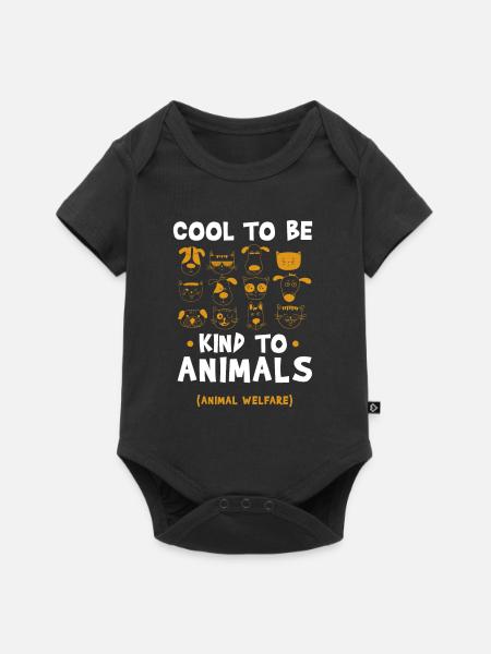 Tierschutz - Baby Premium Kurzarmbody - Schwarz