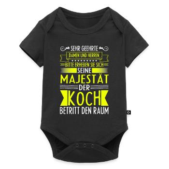 Lustiges Koch Geschenk DER KOCH BETRITT DEN RAUM - Baby Premium Kurzarmbody - Schwarz - Vorne