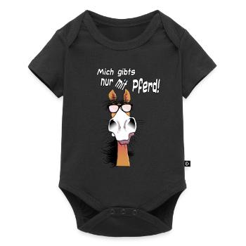 Mich gibts nur mit Pferde - Baby Premium Kurzarmbody - Schwarz - Vorne