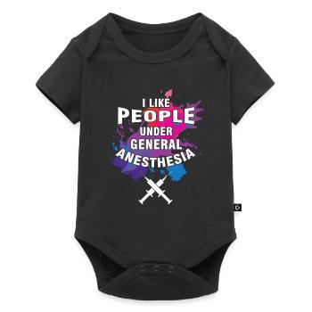 Cadeau d'anesthésie médicale, j'aime les gens de moins - Body à manches courtes Premium Bébé - noir - Devant
