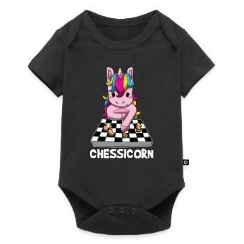 Chessicorn Funny Unicorn Chess Playing Girl Gift - Baby Premium short-sleeve bodysuit - black - Front