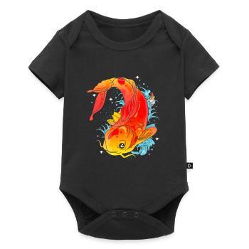 Koi poissons carpes Nishikigoi Kohaku Asagi cadeau - Body à manches courtes Premium Bébé - noir - Devant