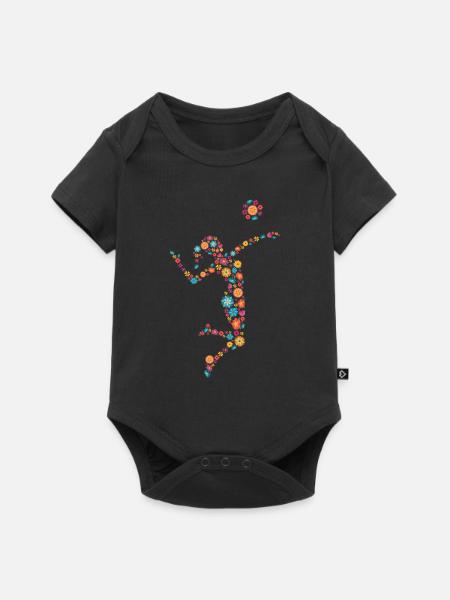 Volley-ball femme ou fille - Body à manches courtes Premium Bébé - noir
