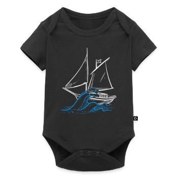 Segelboot Wind Schiff Segler Schifffahrt Geschenk - Baby Premium Kurzarmbody - Schwarz - Vorne